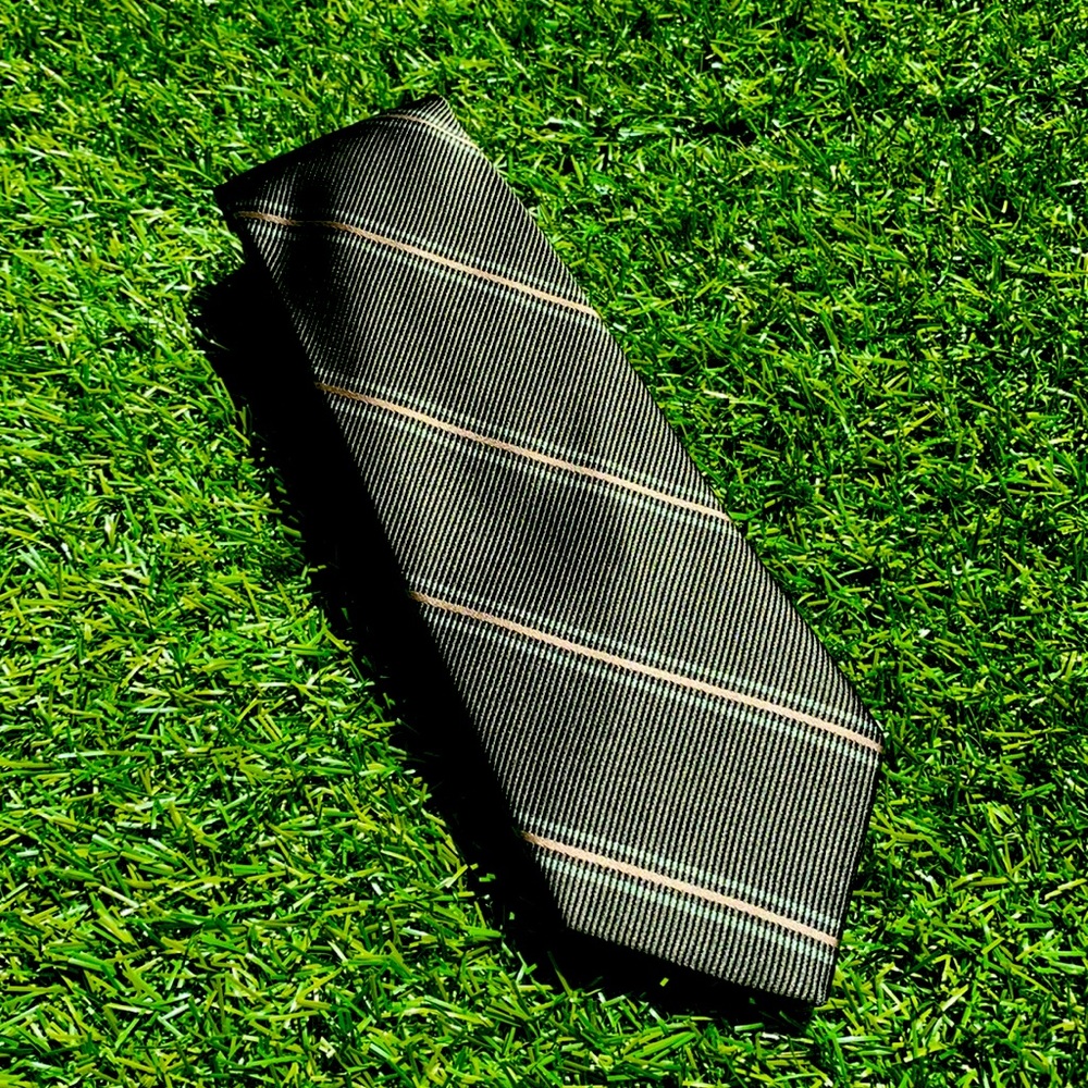 DKNY Silk Striped Slim Necktie